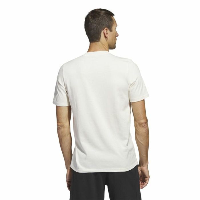 Camiseta de Manga Corta Hombre Adidas Lounge Blanco S 4