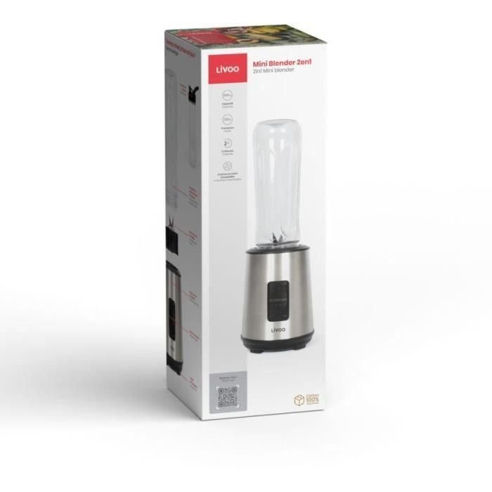 Mini batidora - LIVOO - DOP240 - 600 ml - 300 W - Acero inoxidable / Negra 1