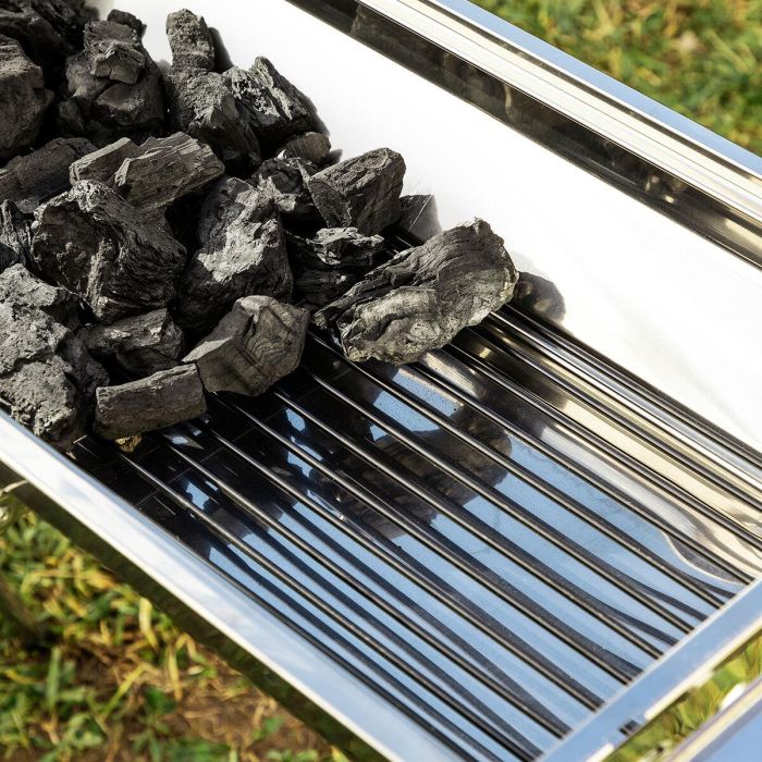 Barbacoa Plegable de Acero Inoxidable para Carbón ExelQ InnovaGoods 8 Barbacoa Plegable de Acero Inoxidable para Carbón ExelQ InnovaGoods 8