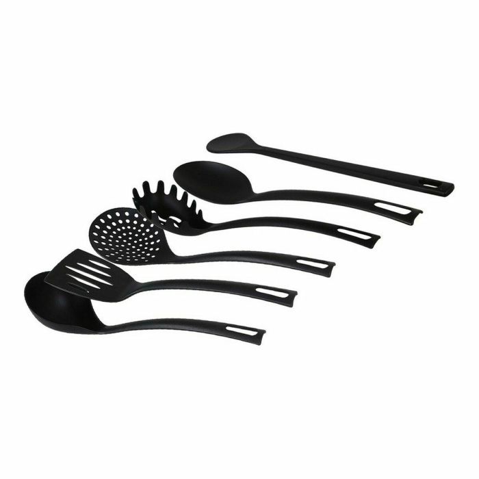 Set de 6 utensilios de cocina en nylon negro Quttin (8 Cajas) Set de 6 utensilios de cocina en nylon negro Quttin (8 Cajas)