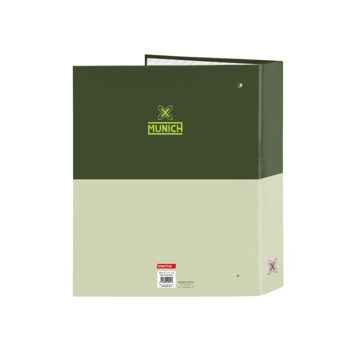 Carpeta de anillas Munich Bright khaki Verde A4 27 x 33 x 6 cm 1