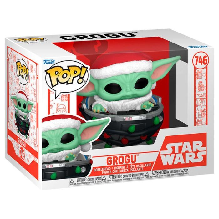 Funko POP Star Wars Grogu with Santa Hat in Pram Figura de vinilo 9cm