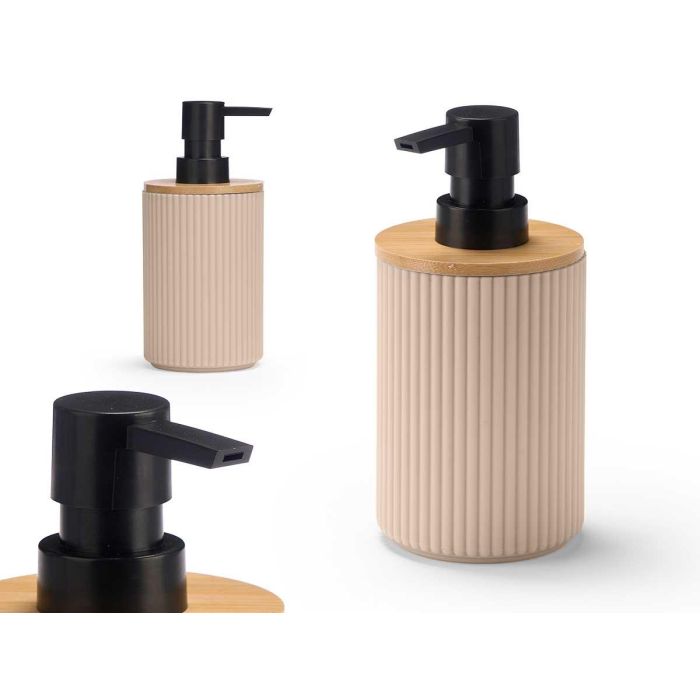 Berilo Dosificador Rayas Bambú y Plástico PP, Beige con Detalles Marrones y Negros - 7.5x16.5x7.5 cm (24 Unidades) Berilo Dosificador Rayas Bambú y Plástico PP, Beige con Detalles Marrones y Negros - 7.5x16.5x7.5 cm (24 Unidades)