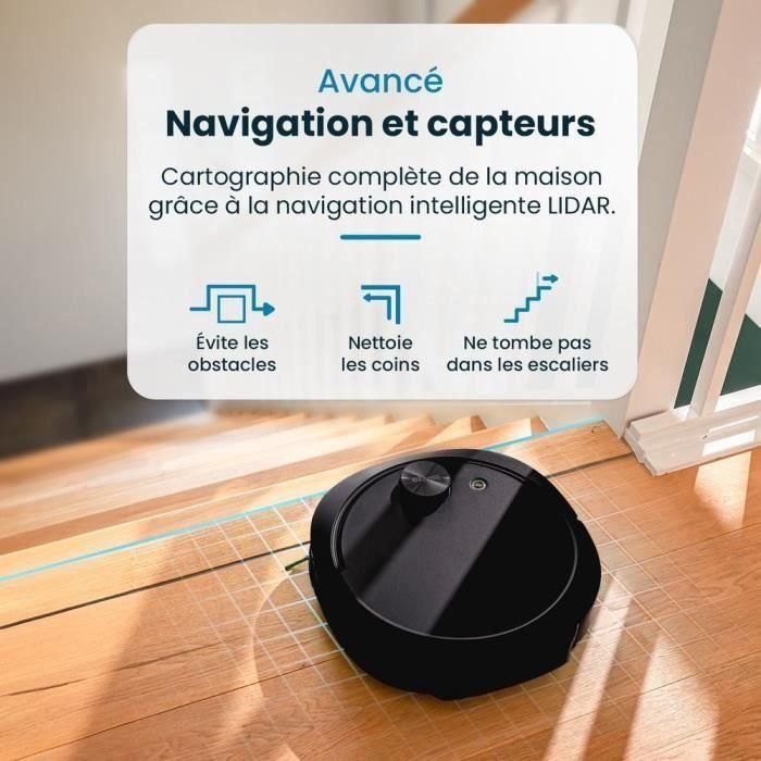 Robot Aspirador y Mopa Conectado con base de vaciado EZICLEAN All-in-one Z10 Plus - 240 min - 6000pa - 180m² - 1,5L 5 Robot Aspirador y Mopa Conectado con base de vaciado EZICLEAN All-in-one Z10 Plus - 240 min - 6000pa - 180m² - 1,5L 5