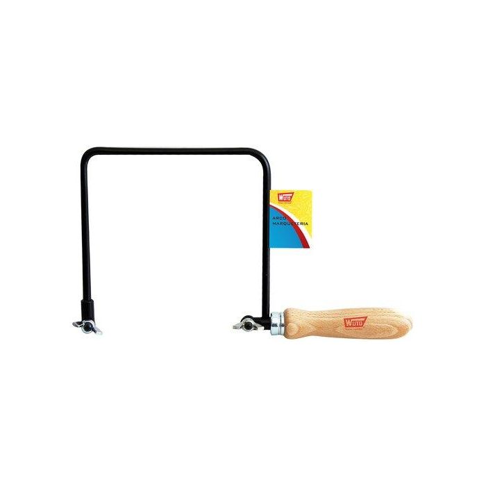 Wuto Arco de Segueta Pequeño 130x150 mm de Calado con Mango de Madera, para Arcos de Segueta y Pelos