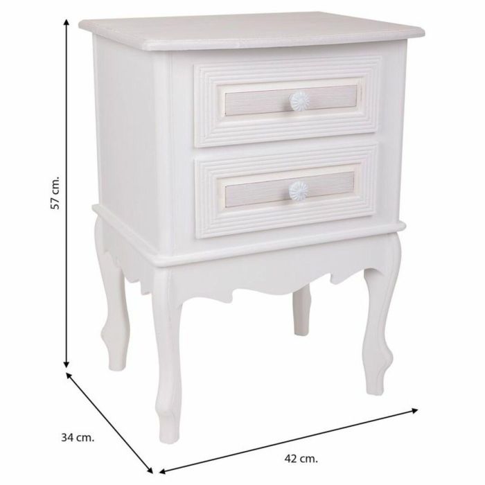 Mesita de Noche Alexandra House Living Blanco 34 x 57 x 42 cm 4