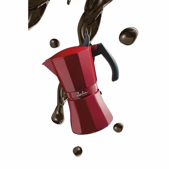 Cafetera Italiana JATA Cafetera de inducción roja vulcano Rojo Aluminio 12 Tazas (1 unidad) 3