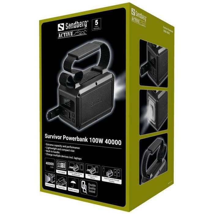 Sandberg Powerbank Survivor 40.000 mAh 100W USB-C de Carga Rápida para Portátiles y Dispositivos Móviles 2