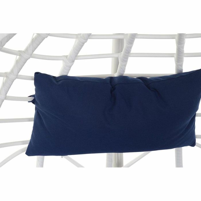 Sillón de jardín colgante DKD Home Decor Azul marino Blanco Aluminio ratán sintético 90 x 70 x 110 cm (107 x 107 x 198 cm) 1