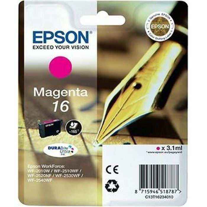 Epson T162340 Cartucho Tinta Magenta para Impresoras Epson WF-2010, WF-2510, WF-2520, WF-2530, WF-2540 1 Epson T162340 Cartucho Tinta Magenta para Impresoras Epson WF-2010, WF-2510, WF-2520, WF-2530, WF-2540 1