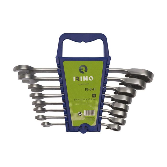 Irimo Juego 8 Llaves Combinadas Carraca Fija 8-19mm 18-8-h 1