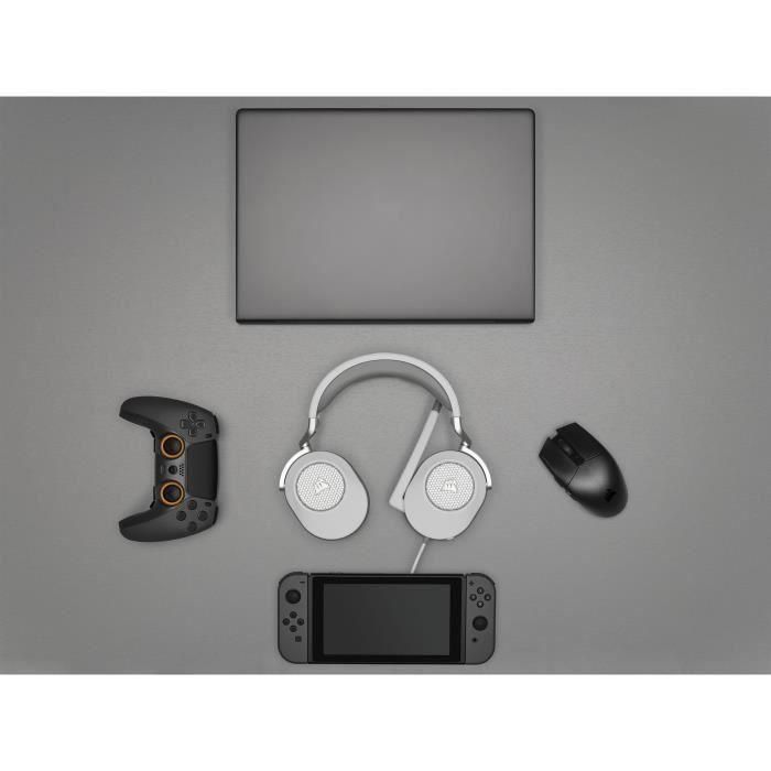 Corsair Auriculares Gaming HS65 Blanco - Cancelación de Ruido, Micrófono Boom, Alámbrico, Supraaural 2 Corsair Auriculares Gaming HS65 Blanco - Cancelación de Ruido, Micrófono Boom, Alámbrico, Supraaural 2