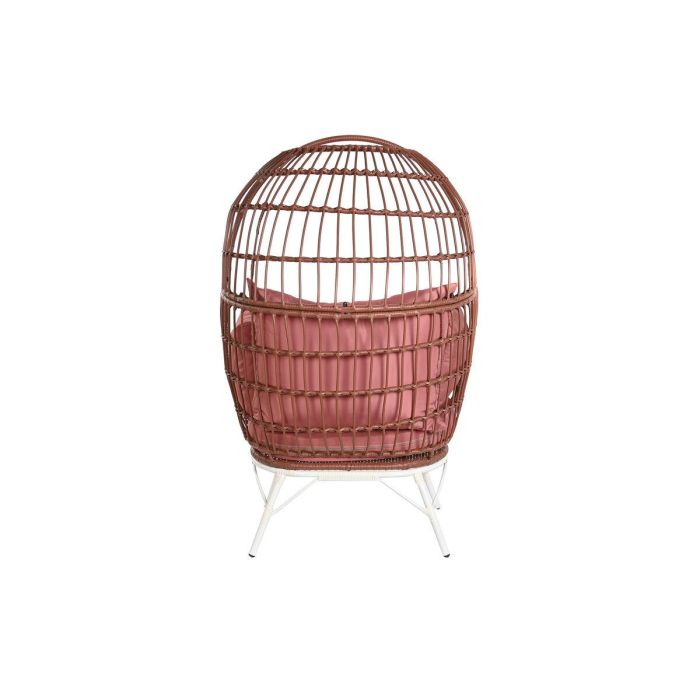 DKD Home Decor Sillón Terraza Jardín de Ratan Sintético con Cojines, Desmontable, Terracota Blanco, 71x147x99 cm 6 DKD Home Decor Sillón Terraza Jardín de Ratan Sintético con Cojines, Desmontable, Terracota Blanco, 71x147x99 cm 6