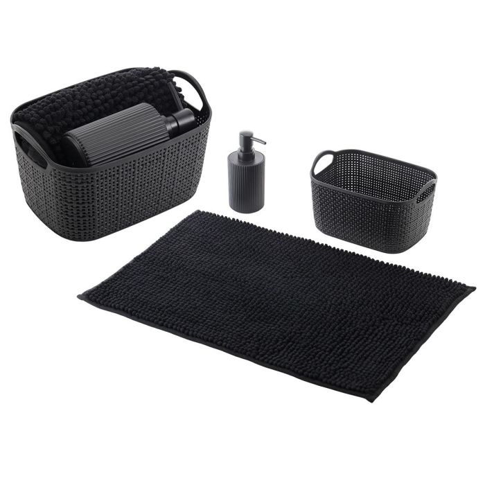Set 3Pzs Baño Negro Berilo 23x14x18cm (Set de 12) 0 Set 3Pzs Baño Negro Berilo 23x14x18cm (Set de 12) 0