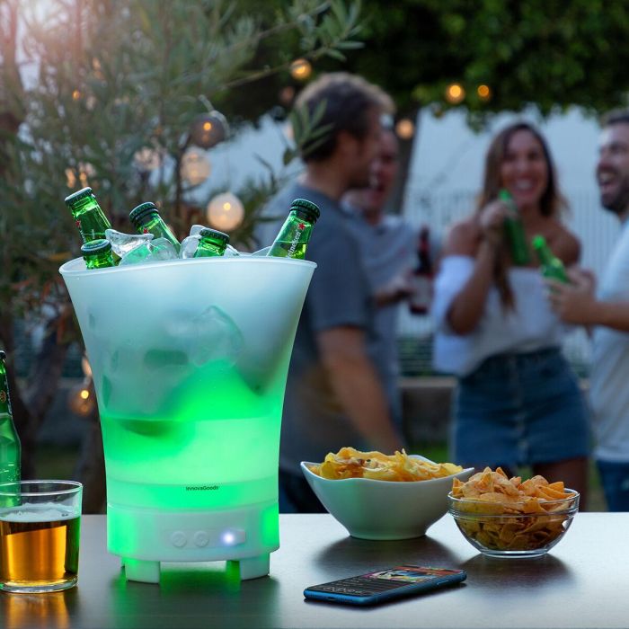 Cubitera LED con Altavoz Recargable Sonice InnovaGoods 6 Cubitera LED con Altavoz Recargable Sonice InnovaGoods 6