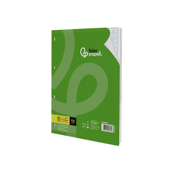 Recambio Liderpapel A4 100 Hojas 100 gr-M2 Rayado Nº 46 4 Taladros 24 unidades 3