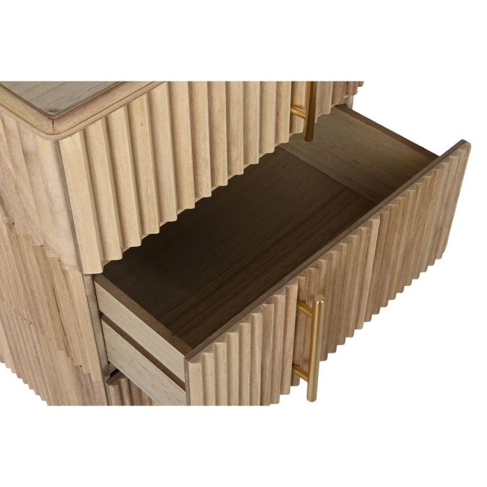 Mesita de Noche DKD Home Decor Dorado Marrón claro Madera de Paulonia Madera MDF 43 x 40 x 70 cm 3 Mesita de Noche DKD Home Decor Dorado Marrón claro Madera de Paulonia Madera MDF 43 x 40 x 70 cm 3