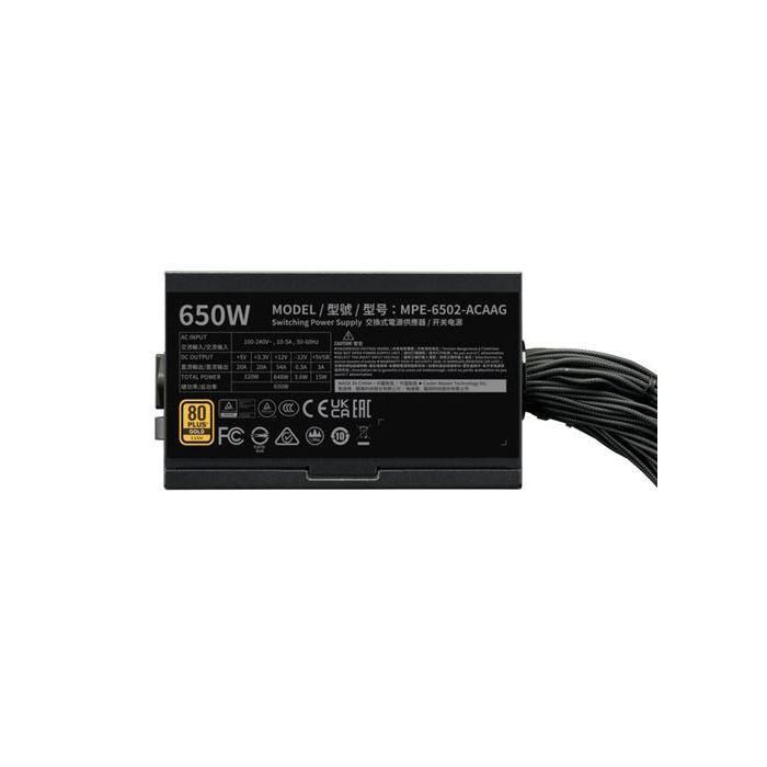 Cooler Master MPE-6502-ACAAG-3BEU Fuente de Alimentación 650W 80 Plus Gold ATX 3.1 Non Modular 3 Cooler Master MPE-6502-ACAAG-3BEU Fuente de Alimentación 650W 80 Plus Gold ATX 3.1 Non Modular 3