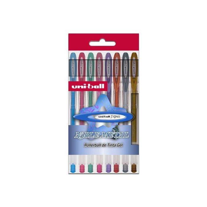 Roller Gel Uni-Ball Signo Noble Metal 0,8 (Um-120Nm8P) Estuche De 8 Surtidos