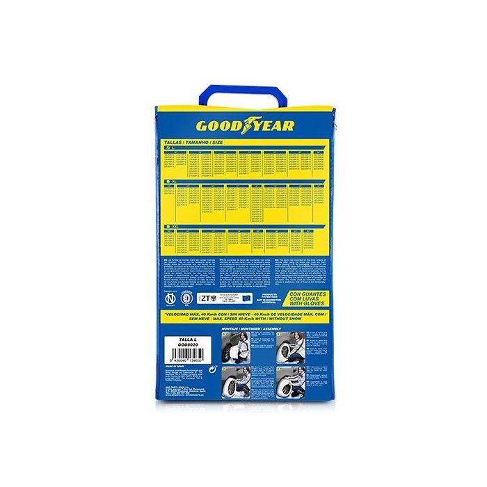 Abc Cadenas para Nieve Cs12 Nuevo Cs5 GOD8020 Talla L Textil Snow & Road 3