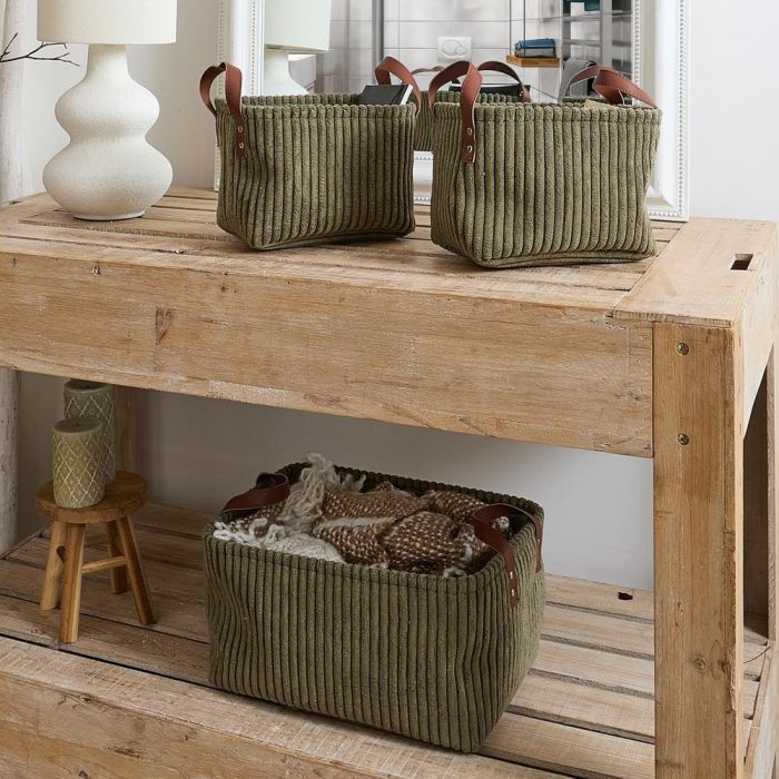 Juego De 3 Cestas Verdes Scott Home Deco Factory 1 Juego De 3 Cestas Verdes Scott Home Deco Factory 1