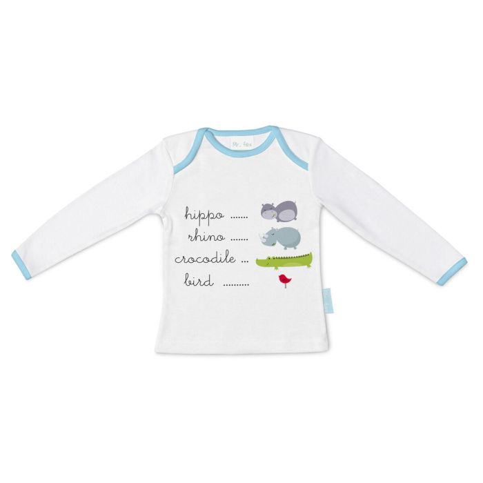 Camiseta de Manga Larga Infantil HappyFriday Mr Fox Hippo Multicolor 12-18 Meses