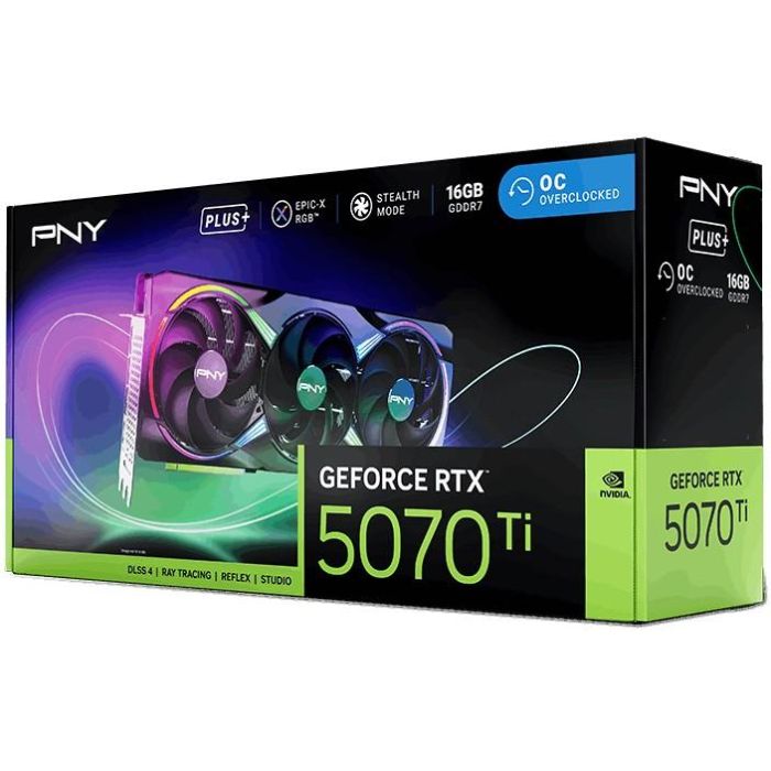 PNY GeForce RTX 5070 Ti 16GB GDDR7 ARGB OC Triple Fan Plus 9 PNY GeForce RTX 5070 Ti 16GB GDDR7 ARGB OC Triple Fan Plus 9