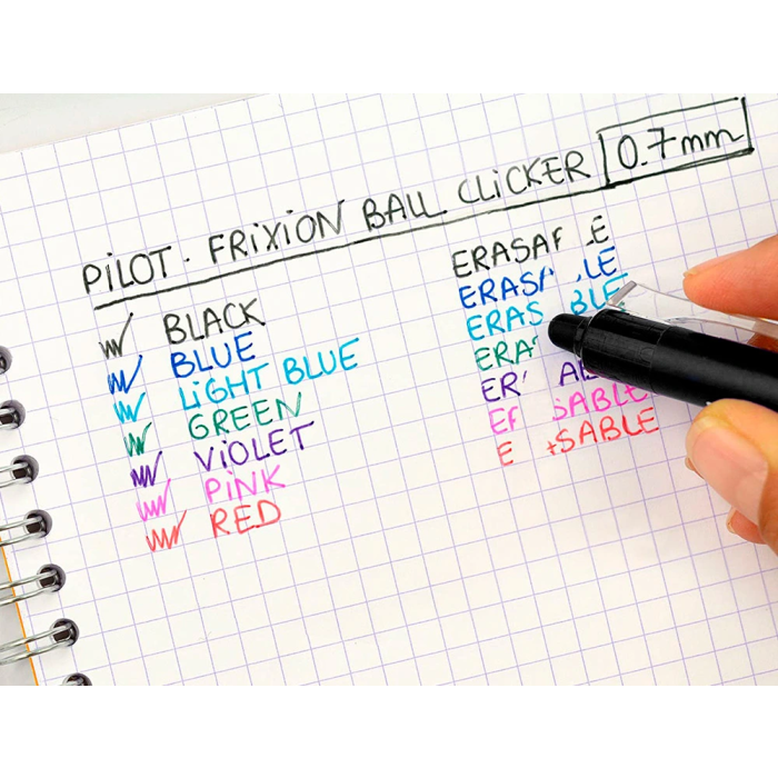 Pilot Bolígrafo Frixion Clicker Borrable Punta Media 0,7 mm Negro en Blister 5