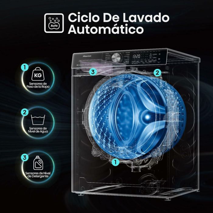 Lavadora Hisense WF5S1045BW 59,5 cm 1400 rpm 10,5 kg 15 Lavadora Hisense WF5S1045BW 59,5 cm 1400 rpm 10,5 kg 15