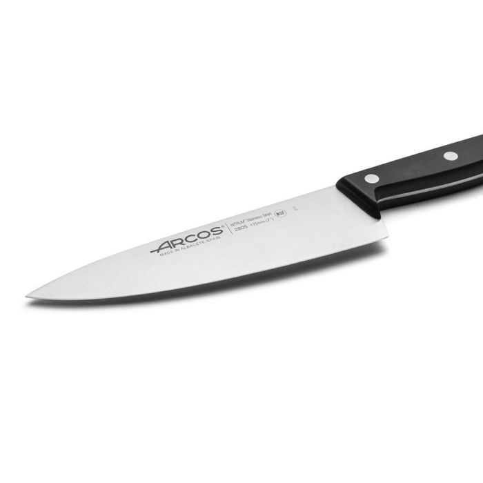 Arcos Cuchillo Cocinero Universal Pro 175 mm, Acero Nitrum® Antibacteriano con Bactiproof Silver, Mango Negro y Remaches Inoxidables 2 Arcos Cuchillo Cocinero Universal Pro 175 mm, Acero Nitrum® Antibacteriano con Bactiproof Silver, Mango Negro y Remaches Inoxidables 2