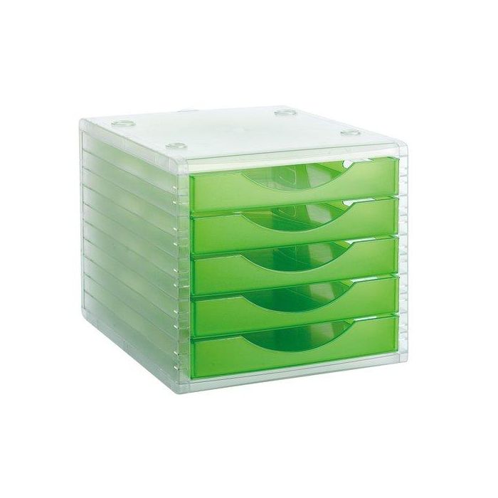 Archivo 2000 Módulo Archivotec 5 Cajones para Din A4, Fólio y Subcarpeta 340x270x260 mm Traslúcido