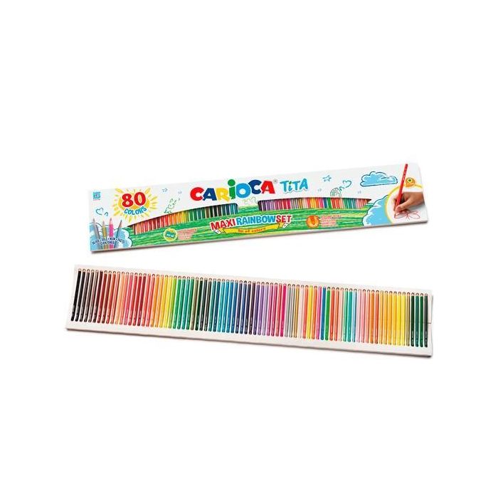 Carioca Lápices De Colores Tita Maxi Rainbow C-Surtidos Estuche 80 Ud