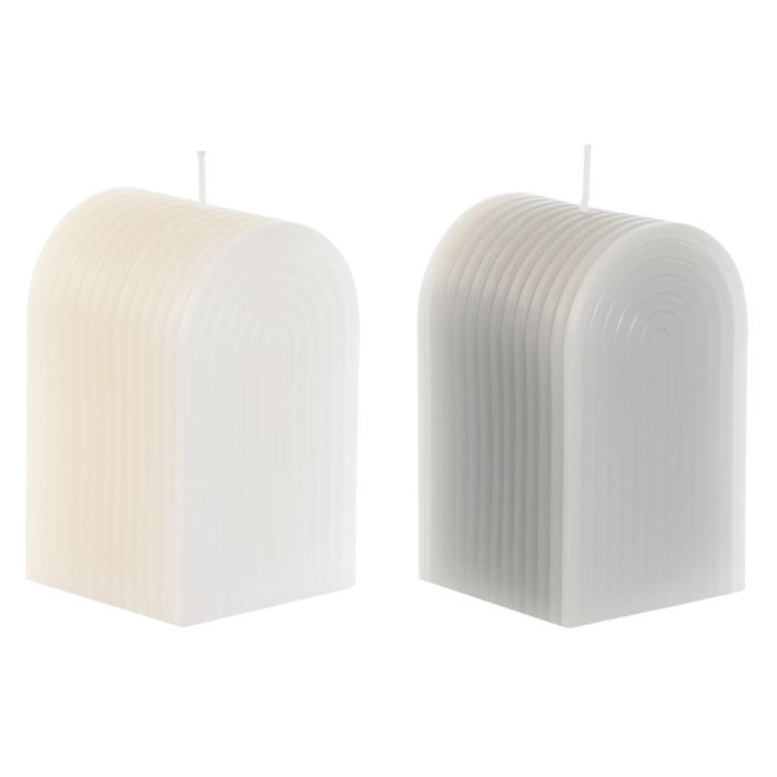 Vela Moderno DKD Home Decor Gris Blanco 5 x 9 x 5 cm (12 Unidades) Vela Moderno DKD Home Decor Gris Blanco 5 x 9 x 5 cm (12 Unidades)