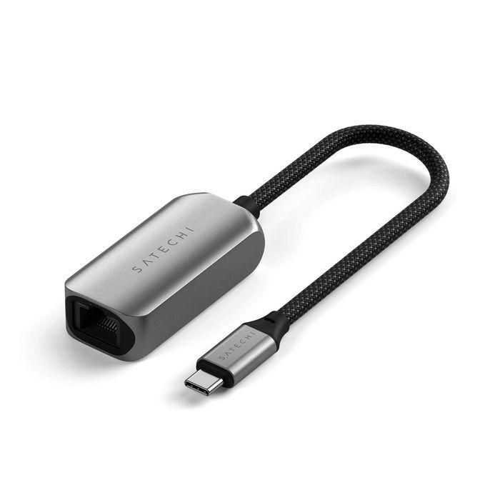 Satechi Adaptador USB-C a Ethernet 2.5 Gigabit, cable trenzado, carcasa de aluminio, plug & play