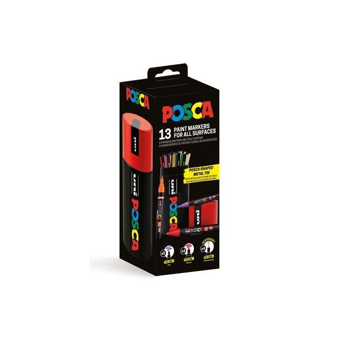 Marcador T.Opaca No Perm. Uni Posca Lata Metalica De 13 (5X Pc-3M, 4X Pc-5M Y 4X Pc-5Br) Marcador T.Opaca No Perm. Uni Posca Lata Metalica De 13 (5X Pc-3M, 4X Pc-5M Y 4X Pc-5Br)