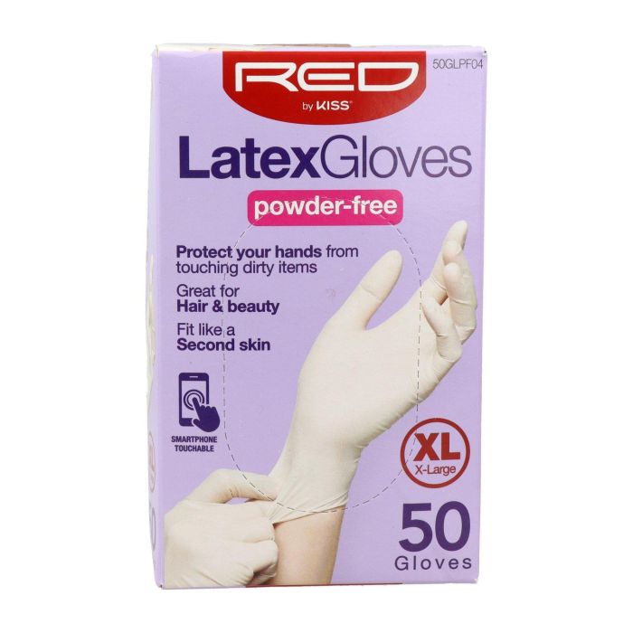Red Kiss Guantes de látex sin polvo XL 50 piezas