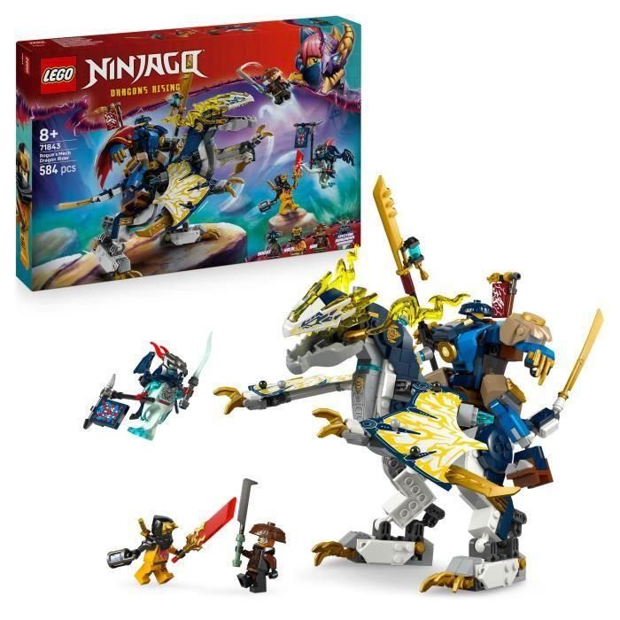 LEGO 71843 NINJAGO Robot Jinete de Dragón de Rogue - Set de construcción para niños de 8 años