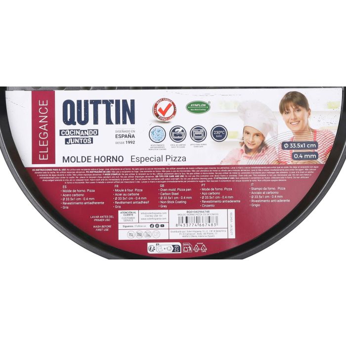 Molde para pizza Quttin 33.5x1 cm color gris oscuro (12 Unidades) 10 Molde para pizza Quttin 33.5x1 cm color gris oscuro (12 Unidades) 10