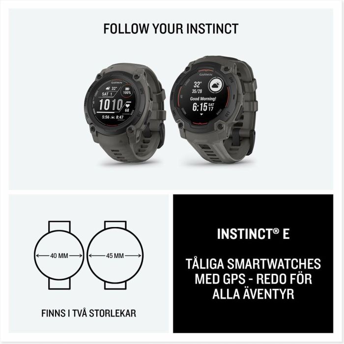 Garmin Instinct E 2,18 cm (0.86") MIP 40 mm Digital 166 x 166 Pixeles Negro GPS (satélite) 21 Garmin Instinct E 2,18 cm (0.86") MIP 40 mm Digital 166 x 166 Pixeles Negro GPS (satélite) 21