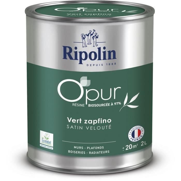 Ripolin 472187 Pintura O'PUR para paredes, carpintería y radiadores, Verde Zapfino, Terciopelo satinado, 2 L Ripolin 472187 Pintura O'PUR para paredes, carpintería y radiadores, Verde Zapfino, Terciopelo satinado, 2 L