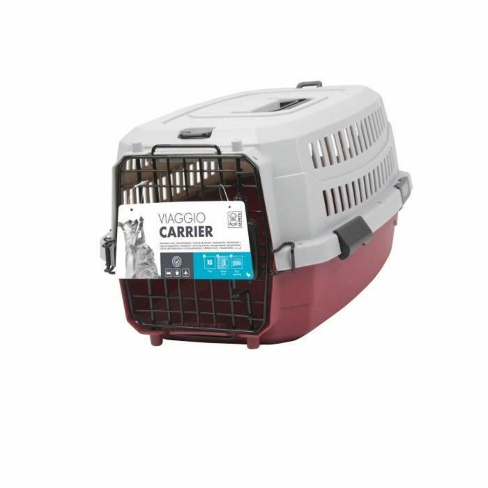 Estuche de transporte M-PETS Viaggio Carrier XS - 48.3x32x25.4cm - Burdeos y gris - Para perros y gatos 1