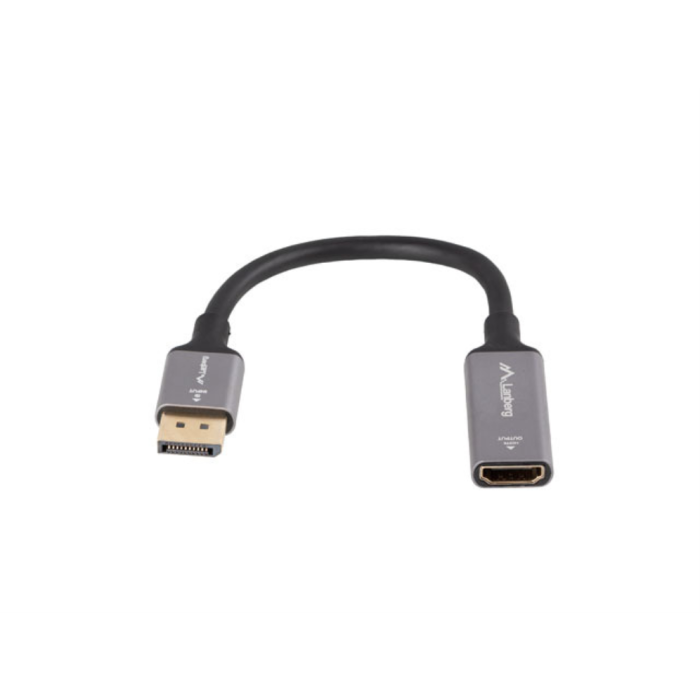 Lanberg Adaptador DisplayPort 1.2 a HDMI 2.0 4K 240Hz Macho Hembra, Conectores Chapados en Oro, 0.2m Plata 1 Lanberg Adaptador DisplayPort 1.2 a HDMI 2.0 4K 240Hz Macho Hembra, Conectores Chapados en Oro, 0.2m Plata 1
