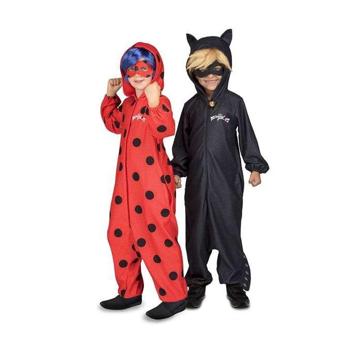 Disfraz ladybug pyjamas 10-12 años (mono con capucha, peluca y antifaz) 1 Disfraz ladybug pyjamas 10-12 años (mono con capucha, peluca y antifaz) 1
