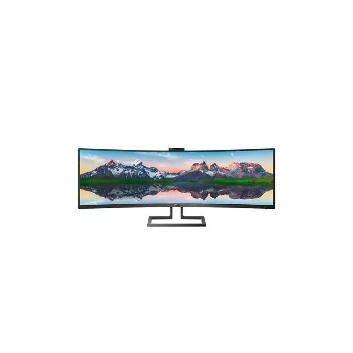 Monitor Profesional Ultrapanorámico Curvo Philips 499P9H 48.8"/ Dual QHD/ Webcam/ Multimedia/ Regulable en altura/ Negro Monitor Profesional Ultrapanorámico Curvo Philips 499P9H 48.8"/ Dual QHD/ Webcam/ Multimedia/ Regulable en altura/ Negro