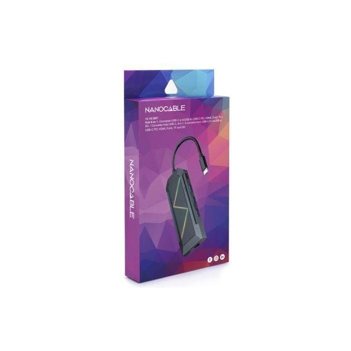 Docking USB Tipo-C Nanocable 10.16.0801/ 3xUSB/ 1xUSB Tipo-C PD/ 1xHDMI/ 1xRJ45/ 1xLector Tarjetas SD TF 1 Docking USB Tipo-C Nanocable 10.16.0801/ 3xUSB/ 1xUSB Tipo-C PD/ 1xHDMI/ 1xRJ45/ 1xLector Tarjetas SD TF 1