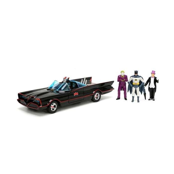 Coche metal batmóvil 1966 classic con 4 figuras de metal escala 1:24 19 cm 10