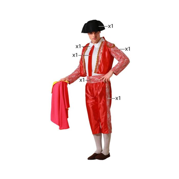Disfraz Torero Rojo Hombre Adulto Capote XS-S Disfraz Torero Rojo Hombre Adulto Capote XS-S