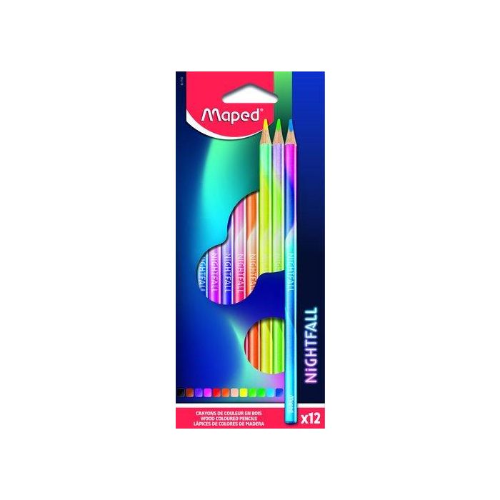 Maped Lápices de Colores Nightfall Madera FSC Triangular Estuche 12 Unidades