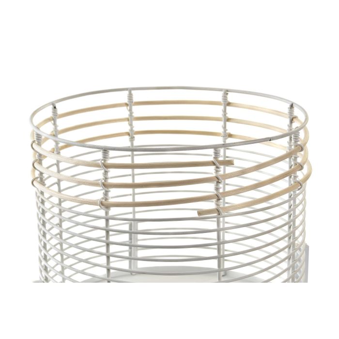 DKD Home Decor Macetero Urban de Metal y Ratán Blanco Natural de 25x25x32 cm, Set de 2 piezas 1 DKD Home Decor Macetero Urban de Metal y Ratán Blanco Natural de 25x25x32 cm, Set de 2 piezas 1