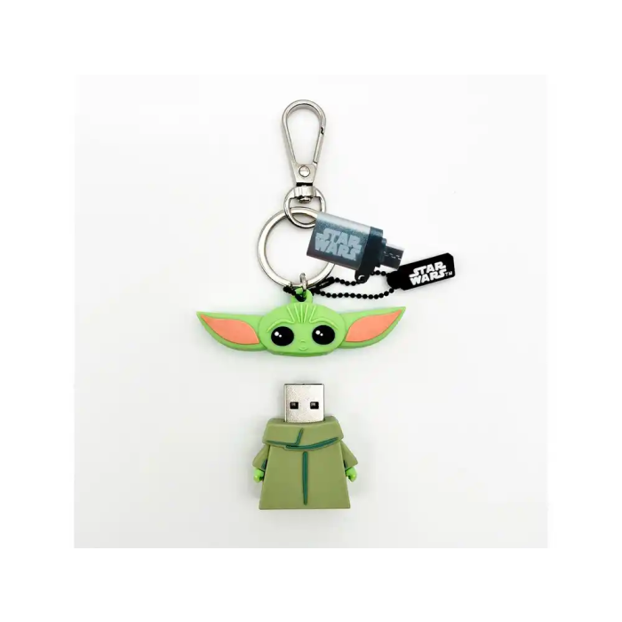 Wondee Mandalorian Grogu Memoria USB 32GB Llavero con Figura de Grogu y Adaptador USB C 2